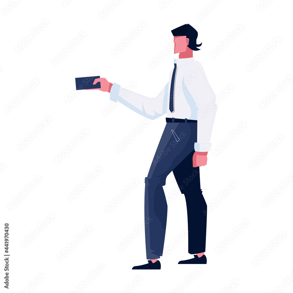 Bank Clerk Flat Illustration