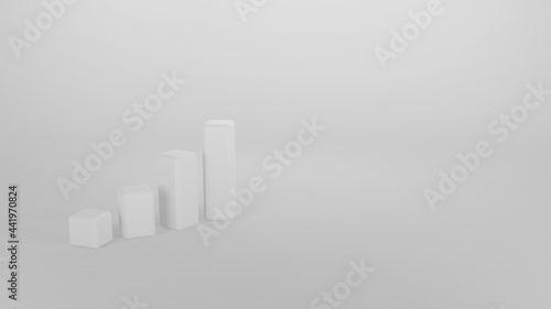 Growth bar graph, Business 3d graph bar chart. infographic with steps and options. Chart and graph, web data report and Statistics presentation, isolated background for banner size text space.