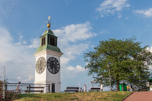 Novi Sad, Serbia - June 9, 2021: Clock tower on Petrovaradin fortress in Novi Sad, Serbia photo