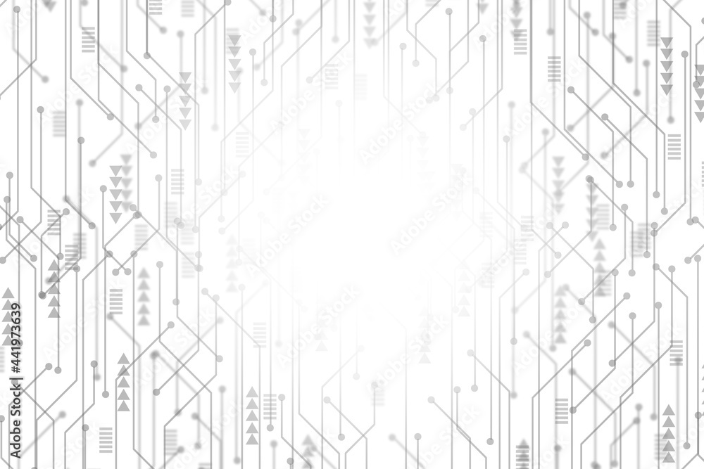 Circuit board pattern white background with copy space. Technology concept wallpaper