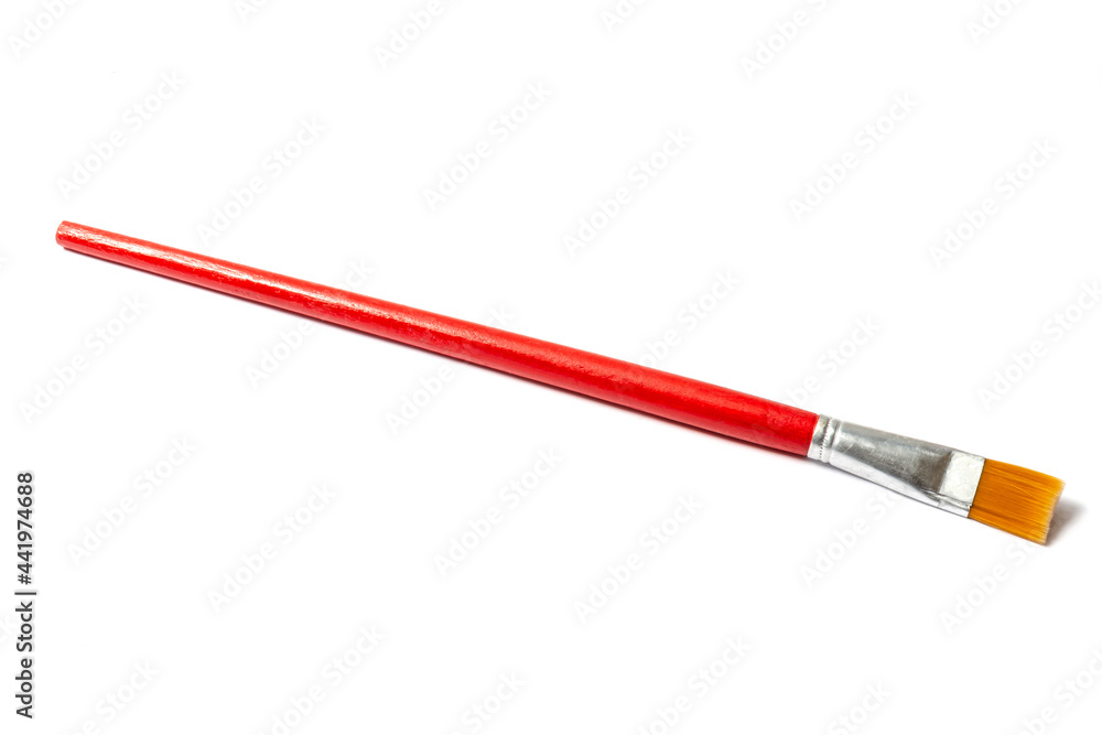 Red paintbrush isolated on white background Red paintbrush isolated on white background