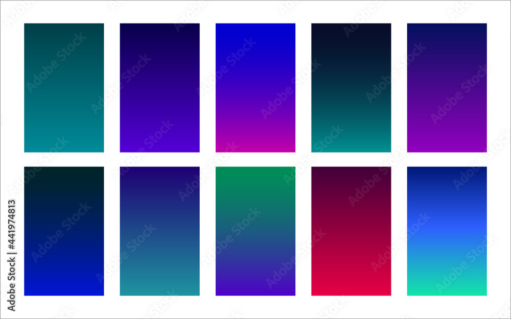 Vettoriale Stock Galaxy color palette gradient backgrounds set | Adobe Stock