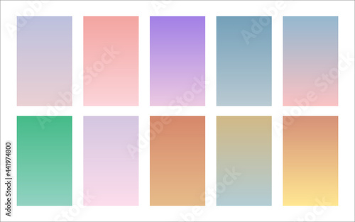 Modern soft color palette gradient backgrounds set