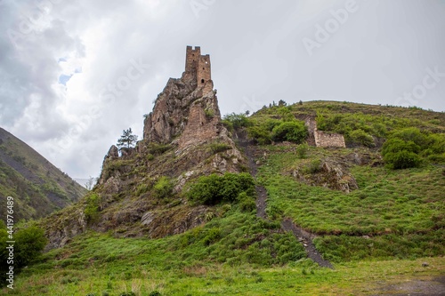 Tower complex Vovnushki. Guloikhi gorge. The Republic of Ingushetia. Russia photo