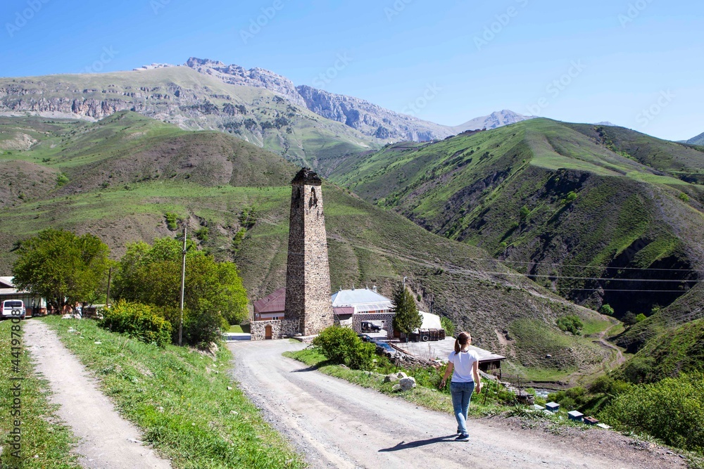 Fighting tower of the Tsurovs, 1641 - 1668 The village of Dzheyrakh. Dzheyrakh region The Republic of Ingushetia. Russia