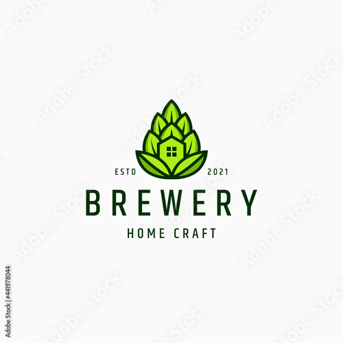 Home brewery craft logo icon design template vector