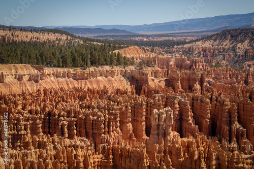 Hoodoos - Red rock formations in Bryce Canyon Utah USA that look like an army of aliens