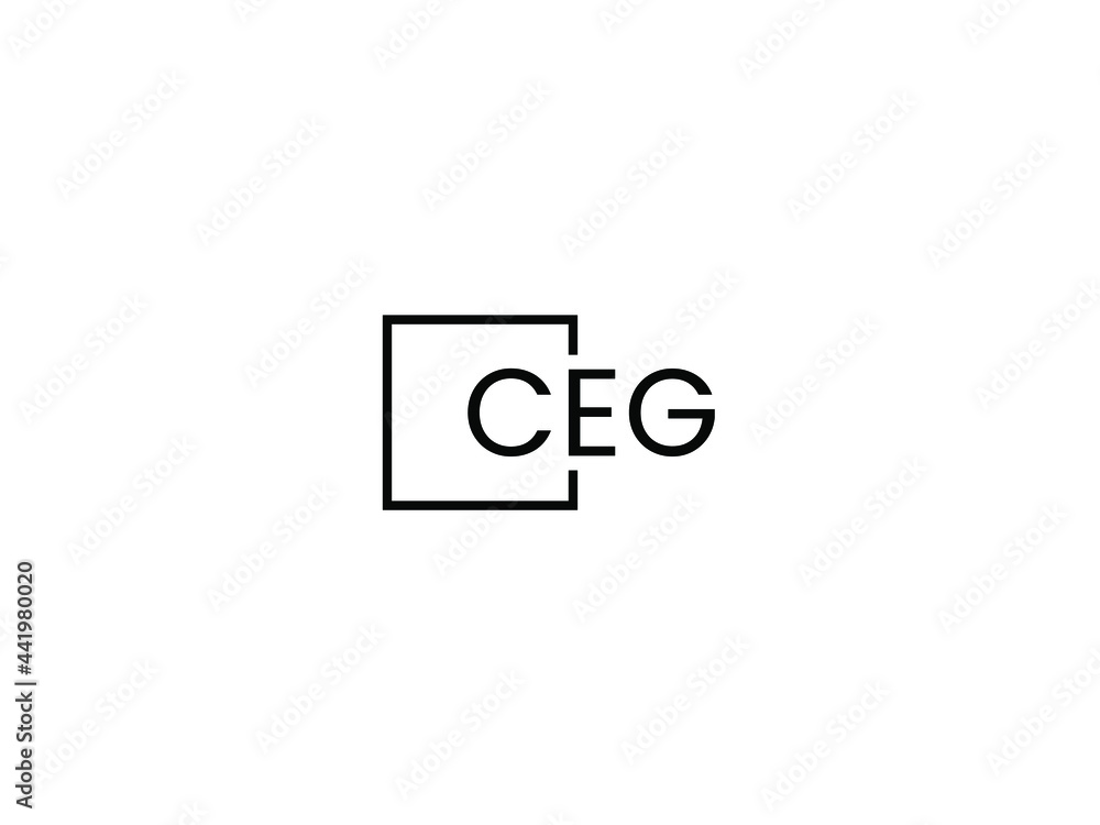 CEG Letter Initial Logo Design Vector Illustration - obrazy, fototapety, plakaty 