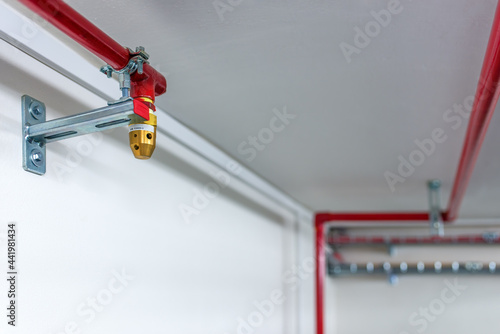 Schilderij op canvas Clean agent fire suppression system used in data centers, backup battery rooms, electrical rooms (under 400 volts), sub-floors or tape storage libraries
