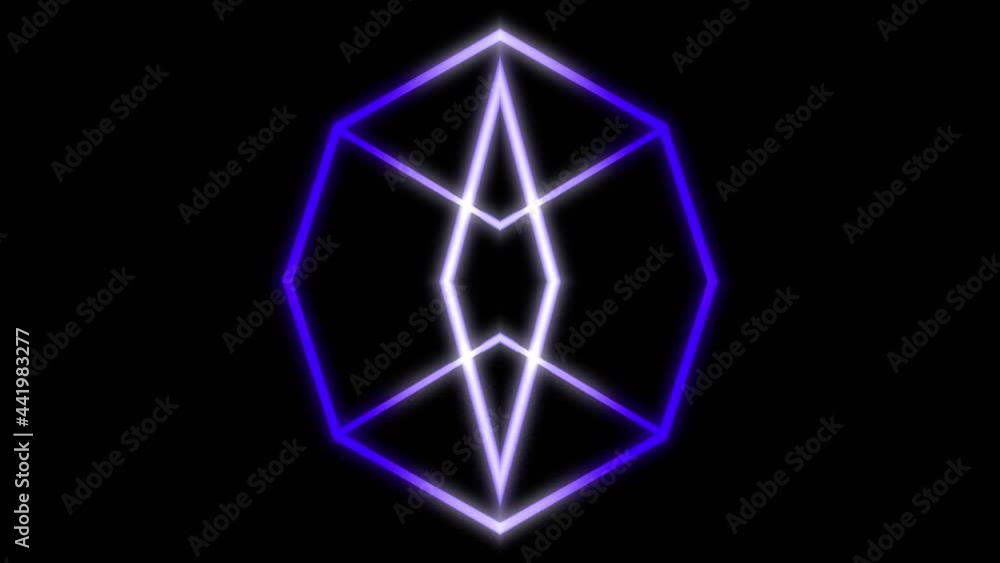 Symmetric cubical animation with changing neon lines. VJ background in seamless loop. 4k UHD Symmetric cubical animation with changing neon lines. VJ background in seamless loop. 4k UHD