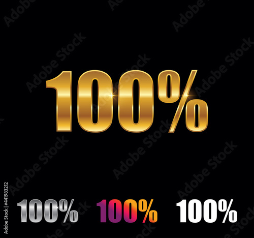 Golden and Silver 100 Percent Sign