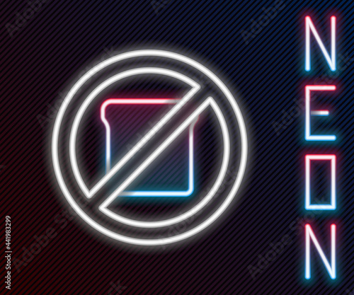 Glowing neon line Gluten free grain icon isolated on black background. No wheat sign. Food intolerance symbols. Colorful outline concept. Vector