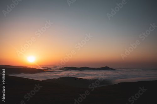 turkey trabzon sultanmurat plateau in summer after cloud sea and sunset