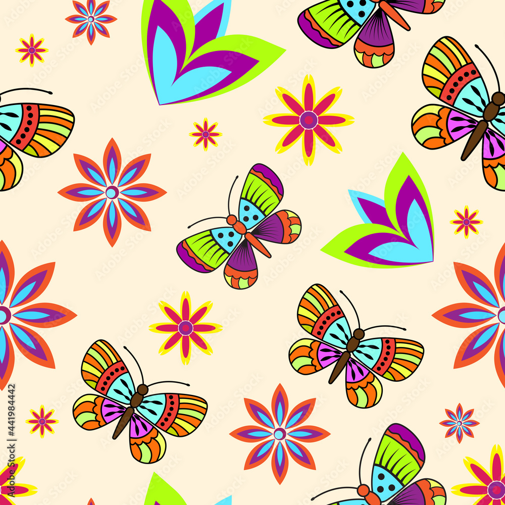 Beautiful Butterflies Abstract Seamless Background Beautiful Butterflies Abstract Seamless Background