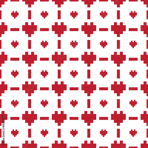 Haerts seamless pattern, Heart patterns on white background.