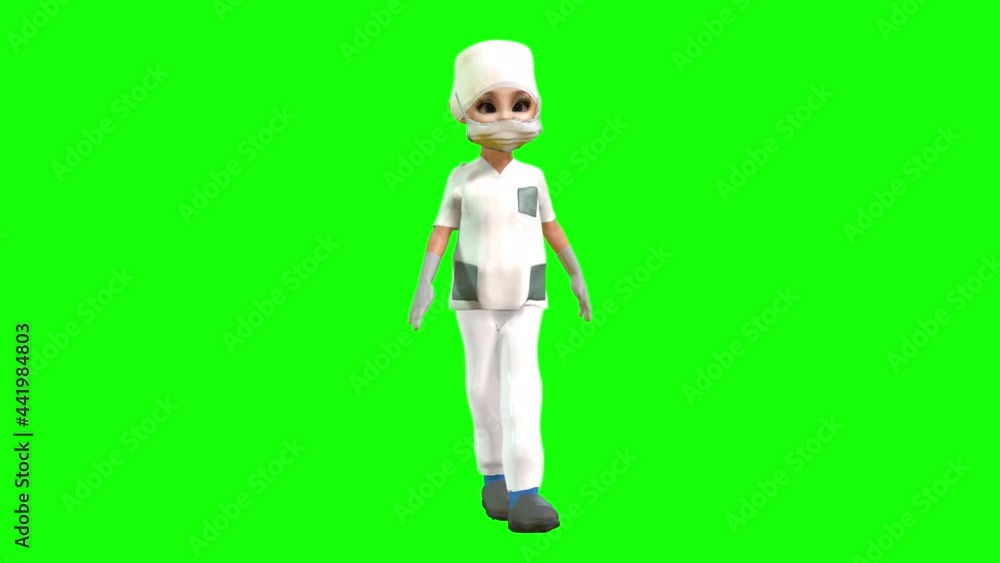3d animation of young Cartoon nurse or doctor runs and explains to someone about vaccination or other medical issues. 3d animation of young Cartoon nurse or doctor runs and explains to someone about vaccination or other medical issues.