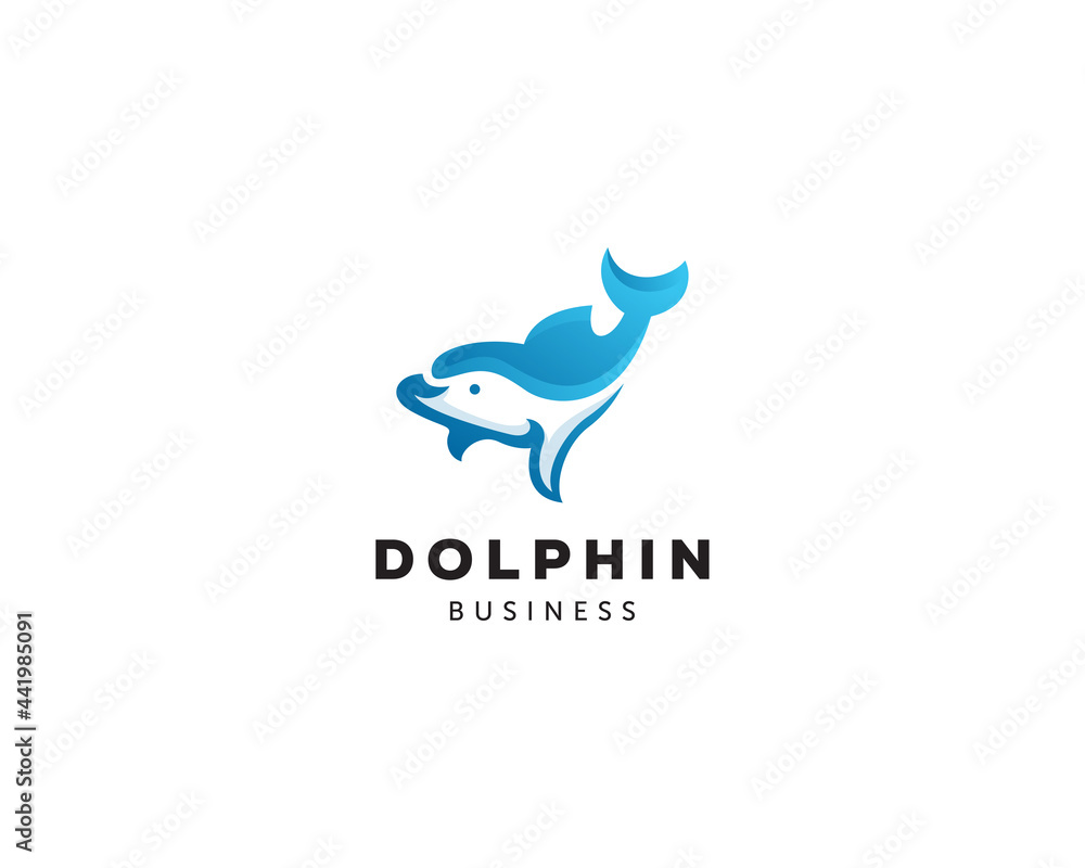 dolphin logo creative color art design dolphin logo creative color art design