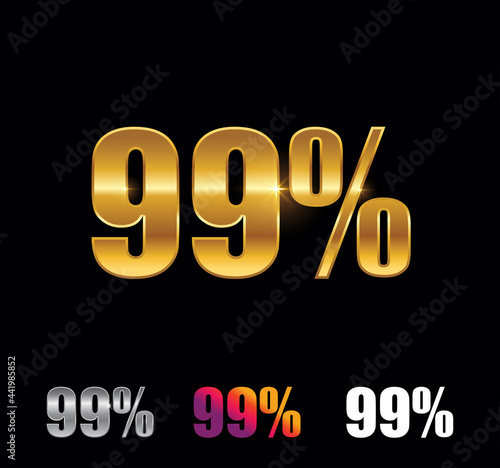 Golden and Silver 99 Percent Sign
