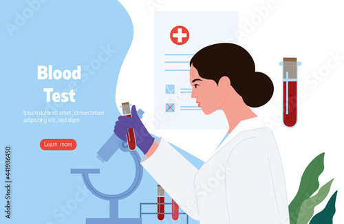 Scientist in Analyzing Blood Samples with Microscope