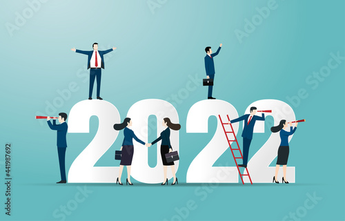 2022 business goals concept illustration.