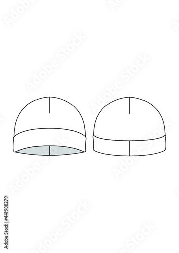 Beanie Hat Technical Fashion Drawing