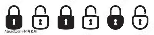 Lock icon set, lock symbol isolated on white background,  vector illustration