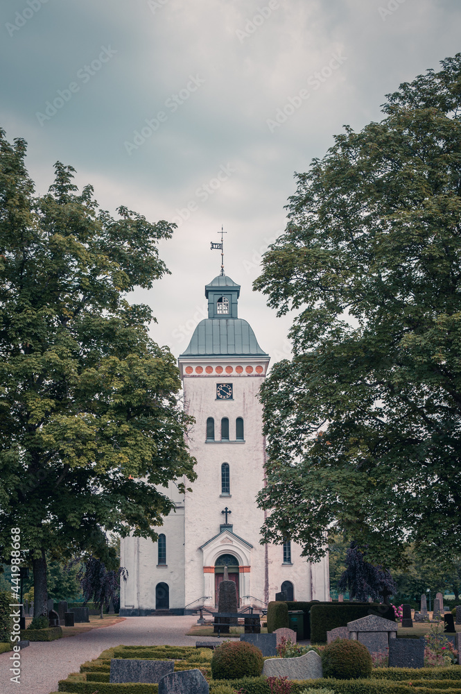 The church called Trollenäs kyrka in Skåne Sweden during summer