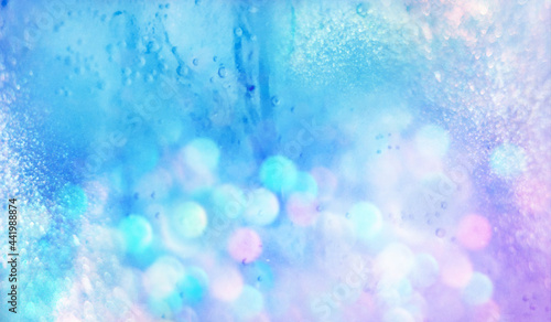 アクアブルーから紫へソーダの泡と玉ボケ　pale purple　blue　gradation