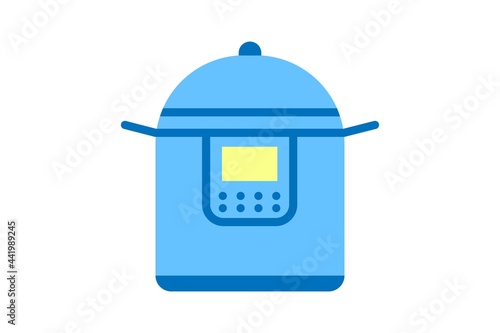 Multicooker icon. Vector linear sign, symbol, logo of kitchen multicooker for mobile concept and web design. Icon for the website of the store of household appliances, gadgets and electronics.