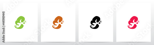 Alphabet Holding Lute Guitar Banjo  Letter Logo Design S