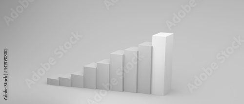 3D render illustration of bar graph