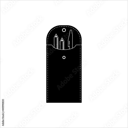 Pencil Case Icon, Pencil Handbag Icon
