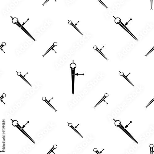 Spring Joint Caliper Icon Seamless Pattern, Outside, Inside Caliper, Divider