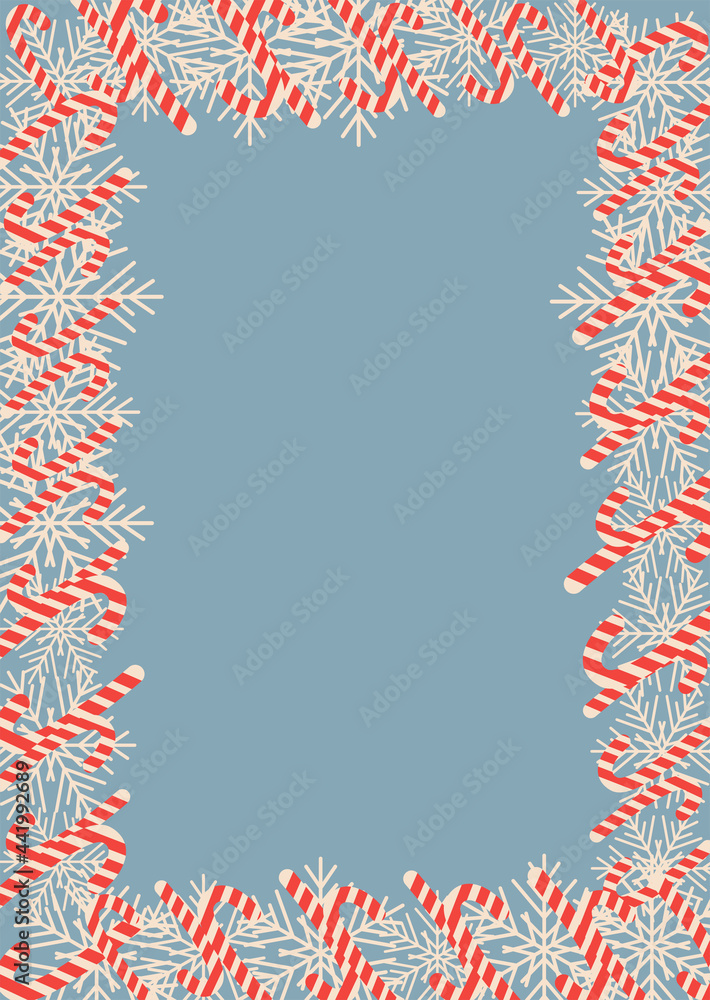 Obraz premium Fabulous winter.illustration of Christmas plants frame. Drawing for a postcard, poster