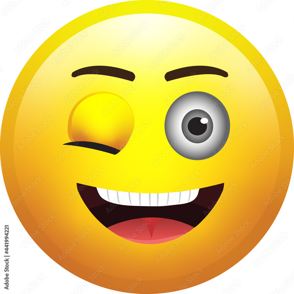 Modern Smileys Emoticons Emoji icons illustration with a happy face, smiley an eye blink Modern Smileys Emoticons Emoji icons illustration with a happy face, smiley an eye blink