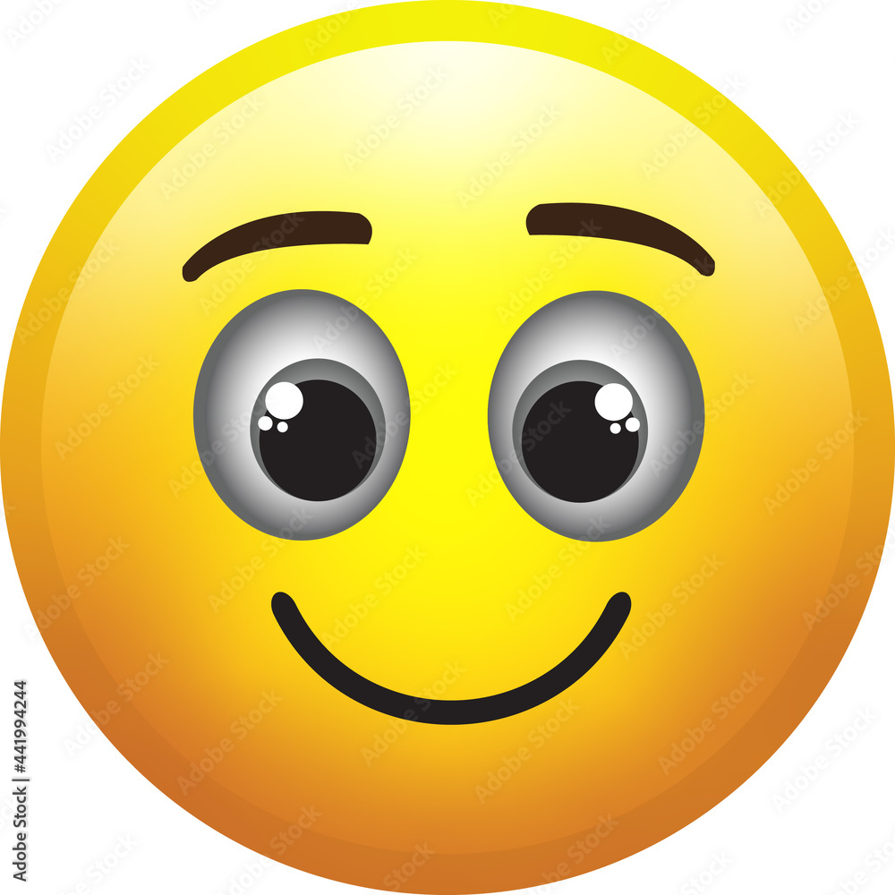 Modern Smileys Emoticons Emoji icons illustration with a happy face, smiley wow