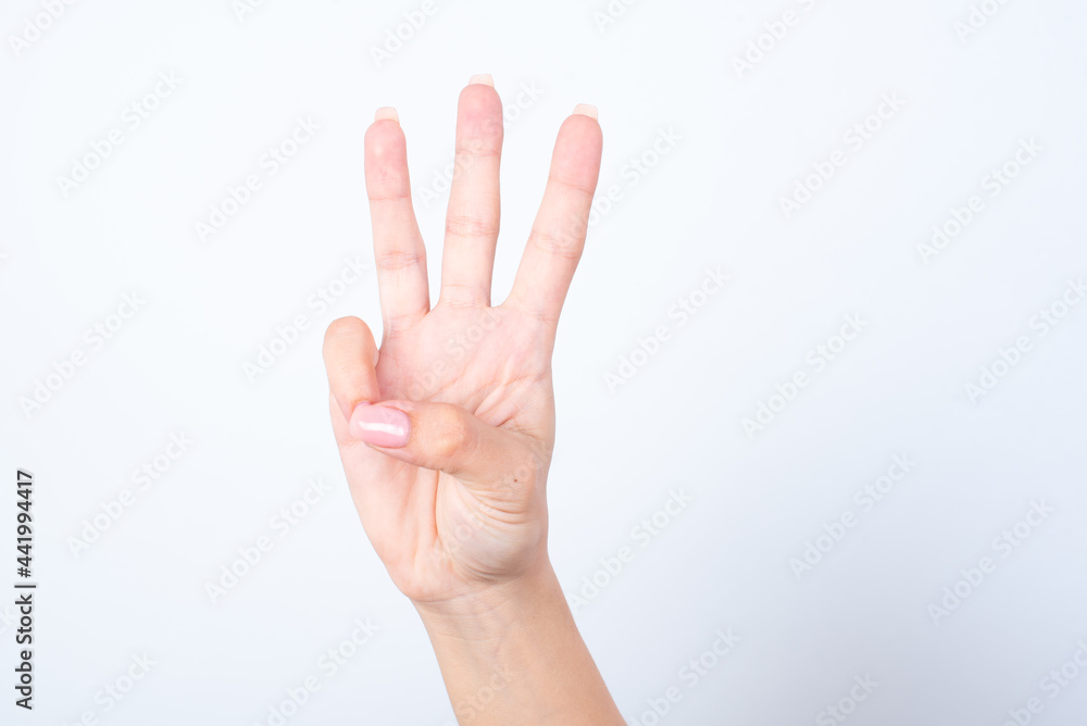 hands isolated on white background showing number 3 hands isolated on white background showing number 3