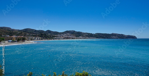 Panoramic view of the coastal bay of La Herradura in Granada, Spain