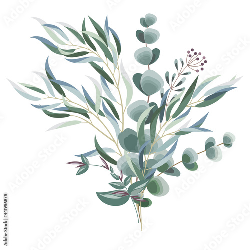 Decorative bouquet with eucalyptus