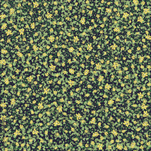 Seamless spring floral pattern with daisies for dress