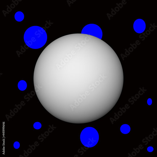3d render illustration of a colorful sphere isolated on black background