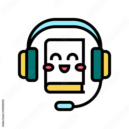 audiobook for children color icon vector. audiobook for children sign. isolated symbol illustration