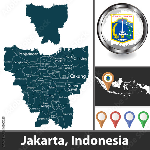 Map of Jakarta, Indonesia