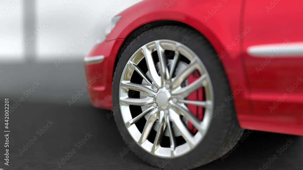 3d visualization of a car driving on a bridge