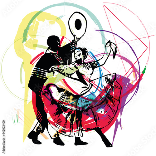 Illustration of Couple dancing