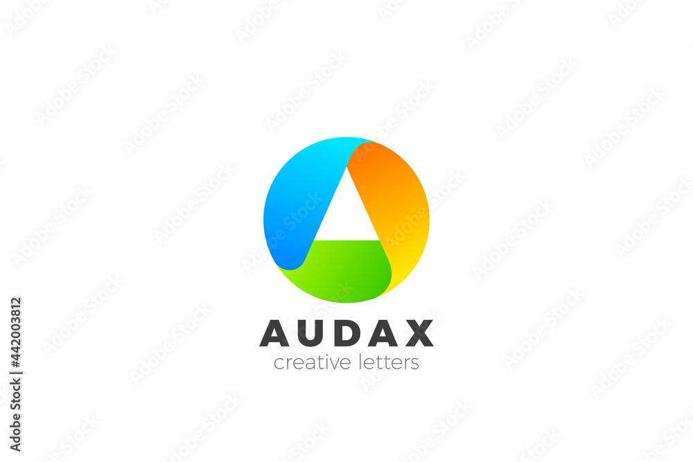 Letter A Logo design Business Technology Media vector template Circle shape Ribbone style. Letter A Logo design Business Technology Media vector template Circle shape Ribbone style.