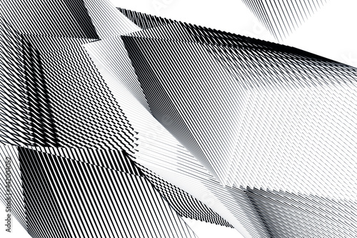 Geometric dynamic pattern, abstract halftone lines background.