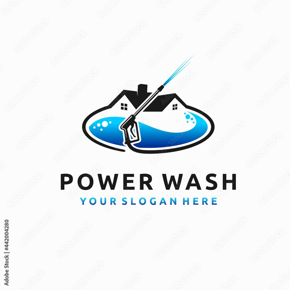 Power wash logo with house concept