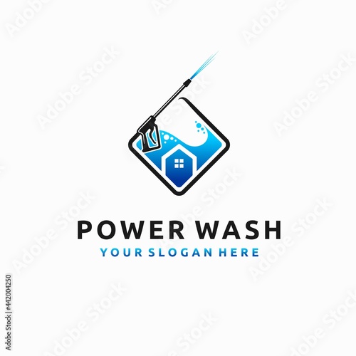 Power wash logo with home concept