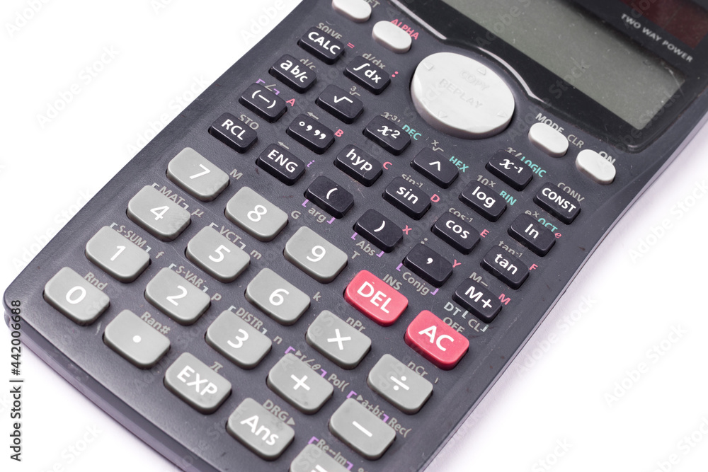 Scientific Calculator with a textured background stock image. Scientific Calculator with a textured background stock image.